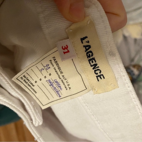 L'Agence / High Line Distressed Skinny Jeans Blanc destroyed wash white 31 - Picture 6 of 9